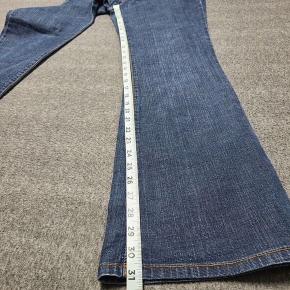 Encore Jeans Womens 11 Blue Flare Bootcut Denim Stretch Made USA Style 1282 Y2K - Picture 2 of 10